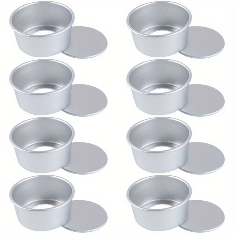 

8-piece Set Mini Round Cake Pan, Hard Anodized Aluminum Bakeware With Removable Bottom - Nonstick Small Cake Pans For Cheesecakes, Desserts, Pizzas & Quiches