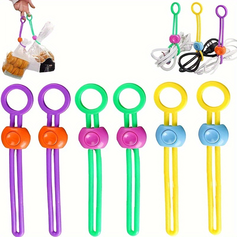 

10-pack Bag Clips, Snack Sealing Straps, Practical Tag Fasteners For Food Storage Bag Sealing, Portable Sealing Ties For Grocery And Cable Management