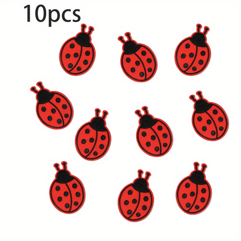 5/10pcs Ladybug Embroidery Applique Ironing Patch Insect Animal Sewing Repair Decoration Ladybug Diy Craft Gift Clothes Backpack Hat