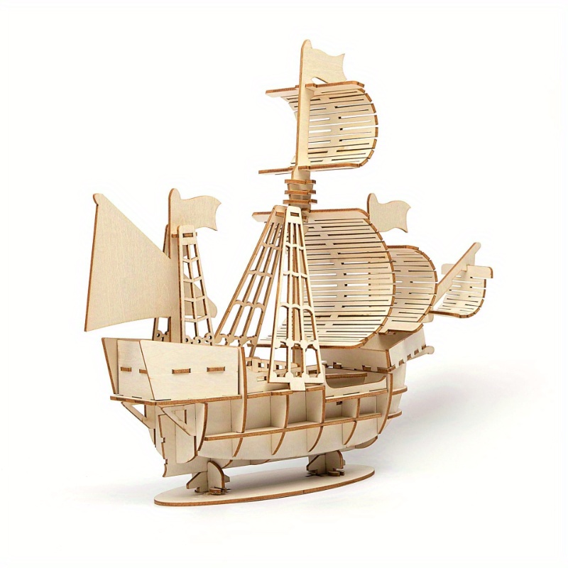 

Wooden Sailboat Model Kit - Diy 3d Puzzle Educational Craft Set For Adults - Intricate Ship Assembly Model With Detailed Design