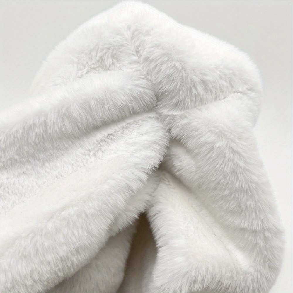 Image of Luxurious Faux Rabbit Fur Fabric, 1cm Thick - Perfect For Diy Shoes, Hats, Gloves, Scarves & Dolls - Hand Wash Only, Pre-cut, Solid Color, Craft Material, Table Decoration, Party Decoration, 500gsm