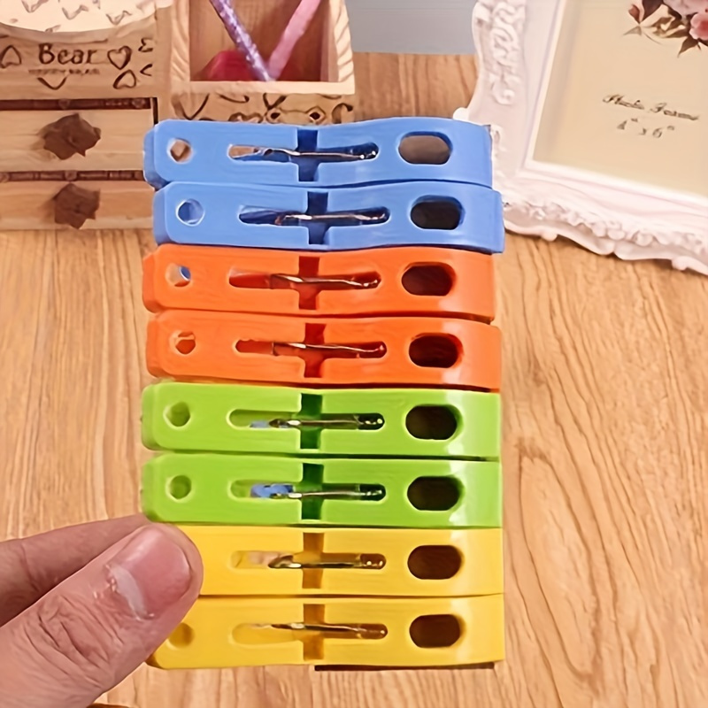 Starke Wäscheklammern Aus Kunststoff, 16 Stück, 8,3x3,4 Cm, Rutschfeste TPE-Beschichtung, Weiß