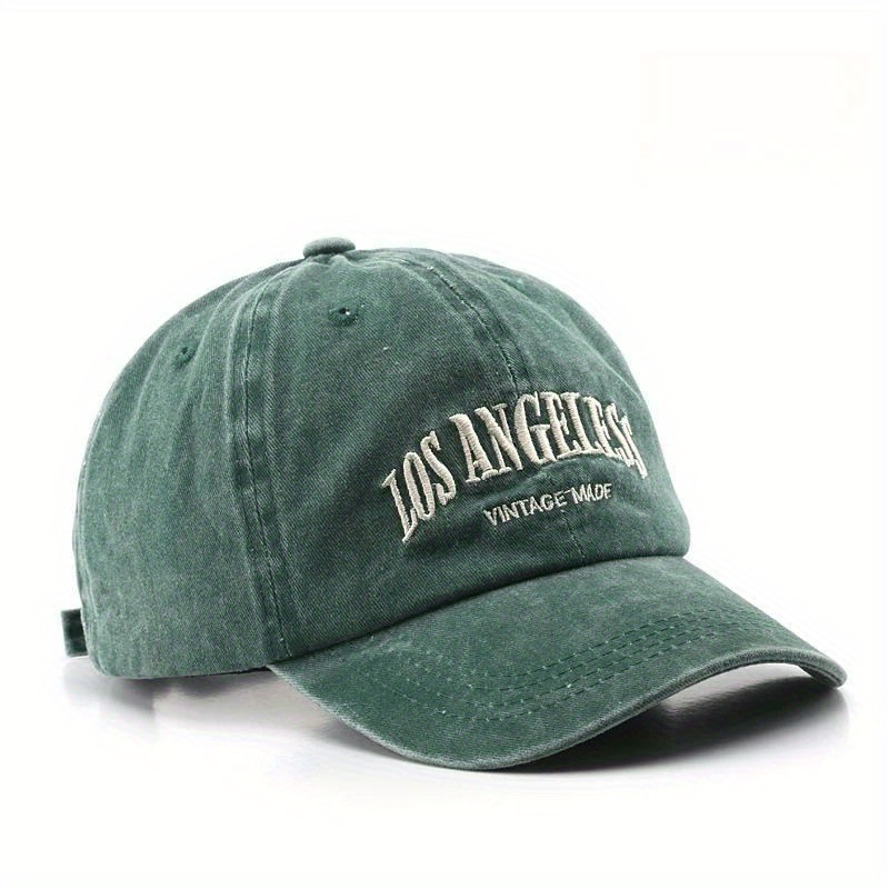 TEMU Vintage Los Angeles Baseball   For Men And Women - Distressed Cotton Hat With Embroidery - Hand Wash Or Dry Clean