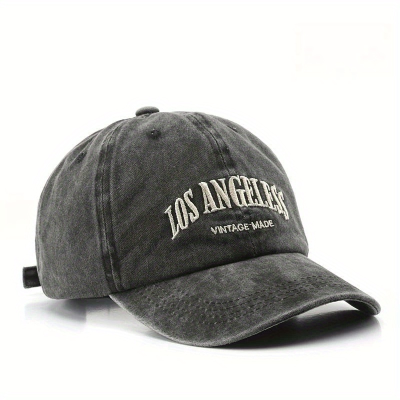 TEMU Vintage Los Angeles Baseball   For Men And Women - Distressed Cotton Hat With Embroidery - Hand Wash Or Dry Clean