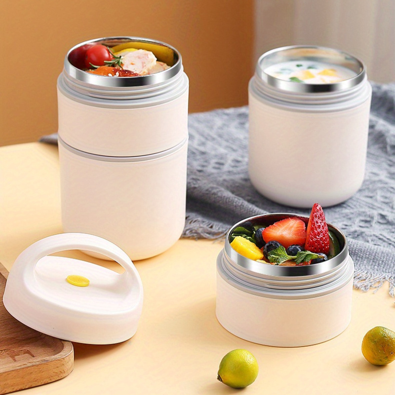 

Thermal Lunch Box For Office Workers - Portable Soup Cup, Porridge Pot, Small Breakfast Container, Ideal For School & Canteen Use, Durable Pp Material, Hand Wash Recommended, Rectangle Shape - 1pc