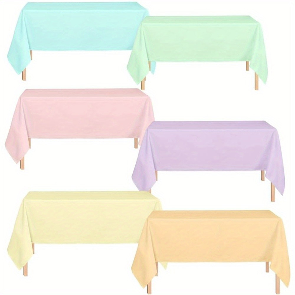 

3-pack Pastel Plastic Tablecloths - 54x108 Inch - Ideal For Birthday, Wedding, Shower, Unicorn And Ice Cream Themed Parties - Durable, Versatile Table Covers For General Use