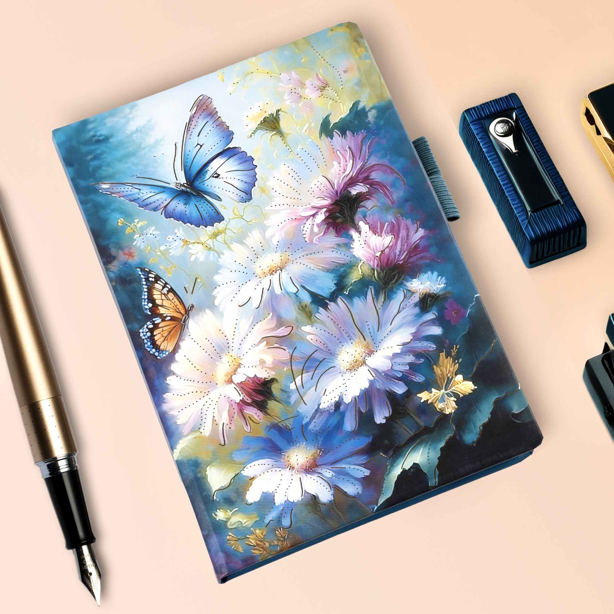 TEMU & Floral A5 Journal - 80gsm Thick Ruled Paper, Ideal For School & Office Supplies, Perfect Gift For Teens