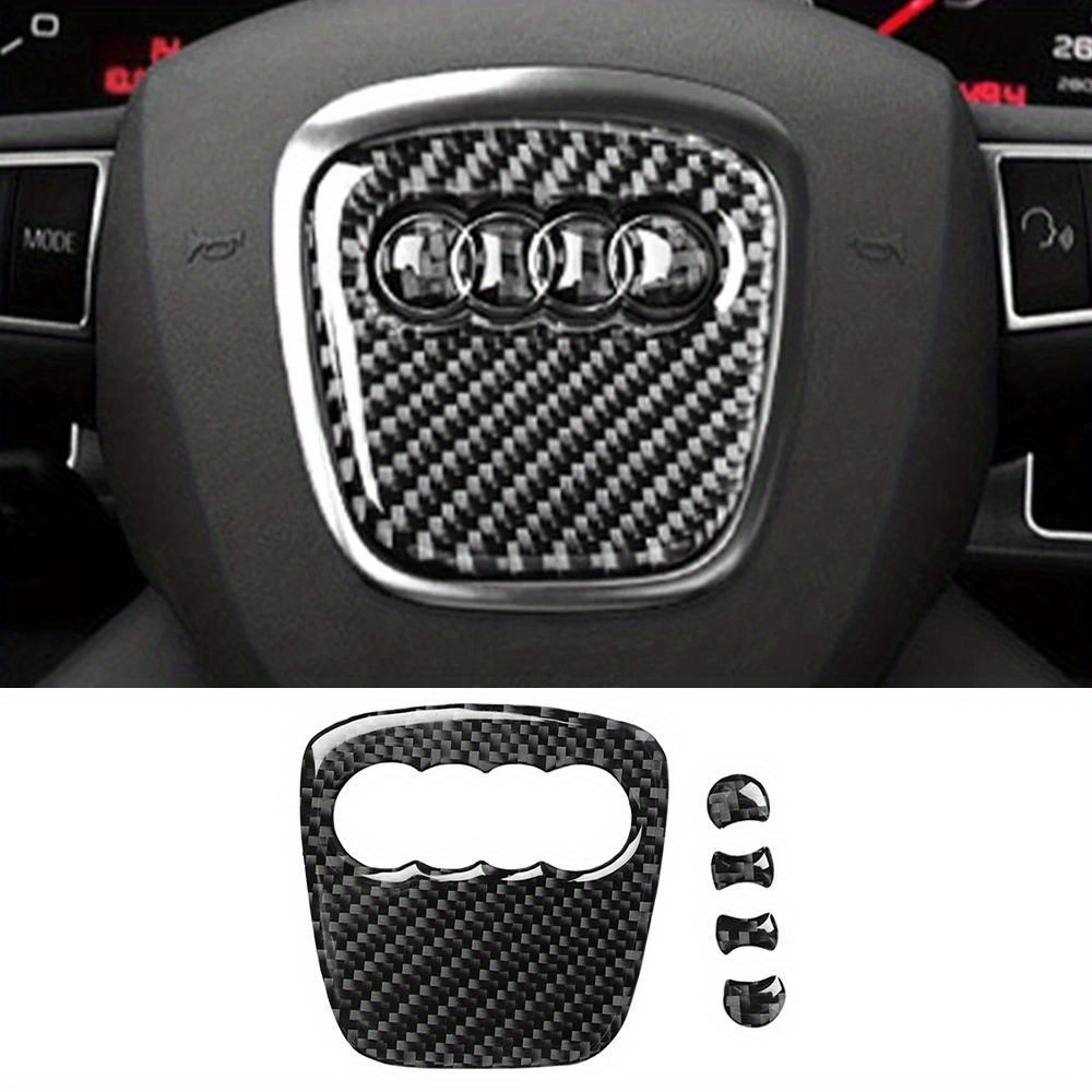 

For Audi Carbon Fiber Steering Wheel Label A4 Q3 Q5l Q7 Steering Wheel Modification Interior Decorations