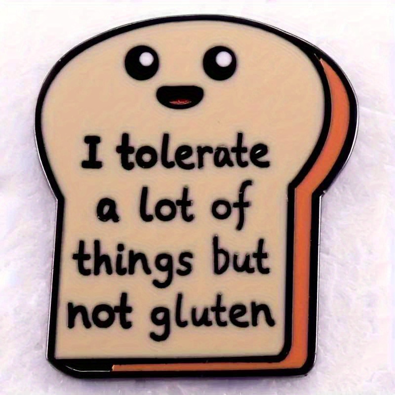 TEMU Broche de esmalte divertido con la letra " Cosas Pero No Gluten", lindo de , regalo, regalo de Navidad