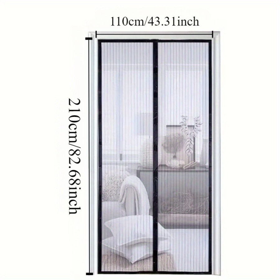 TEMU Heavy-duty Magnetic Screen Door Set - Self-sealing, Mesh Barrier For Pets & , Keeps