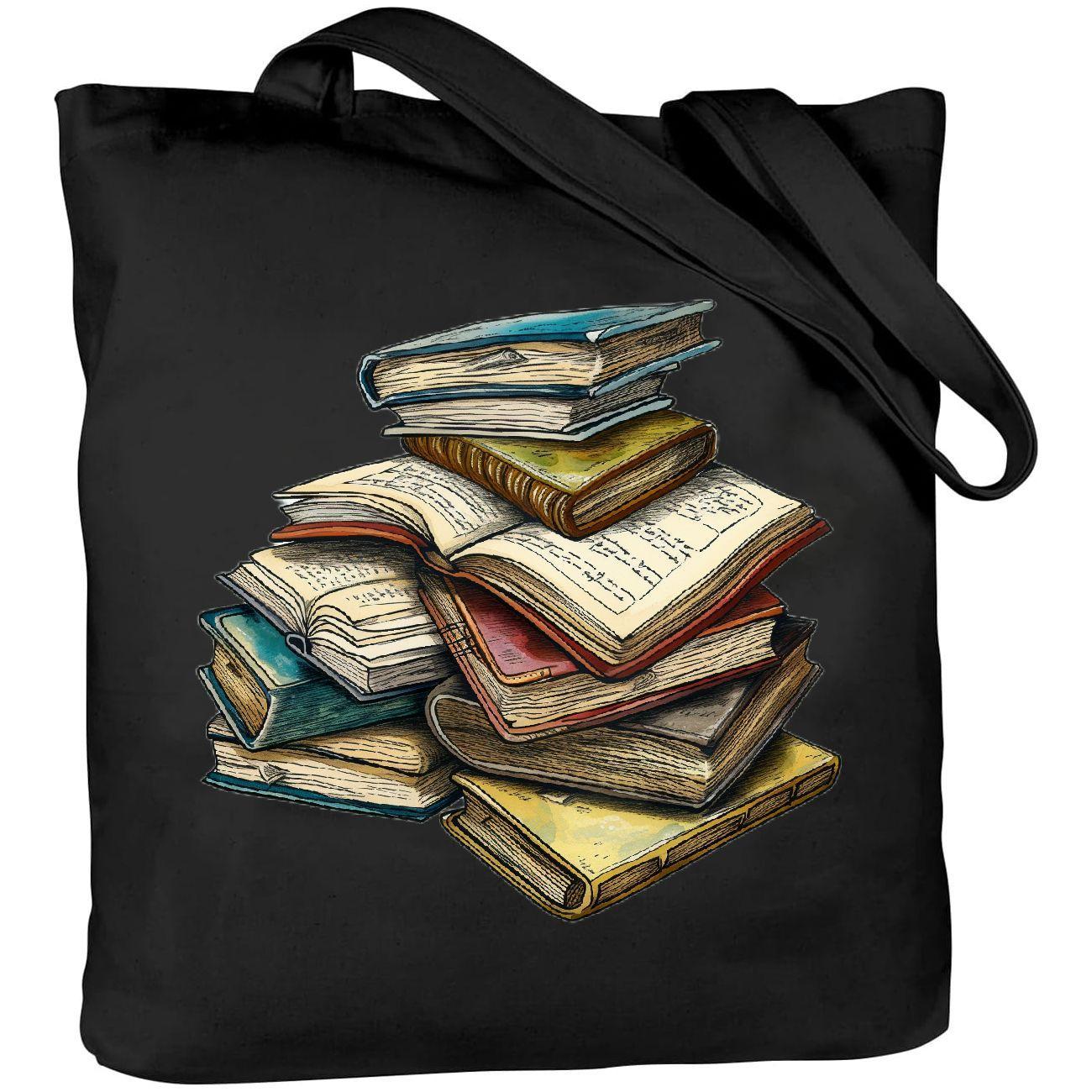 

1pc Comic Style Open Book Pattern Canvas Tote Bags Durable Lightweight Shoulder Bag For Casual Fashion Commuting Shopping