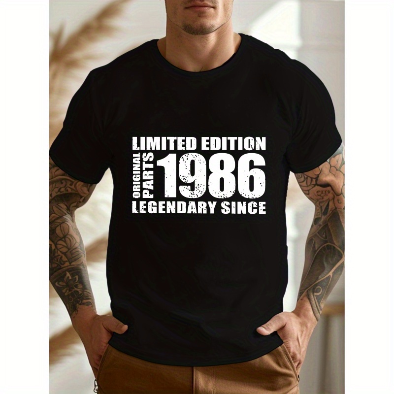 

1986 Limited Edition Print Tee Shirt, Tees For Men, Casual Short Sleeve T-shirt For Summer