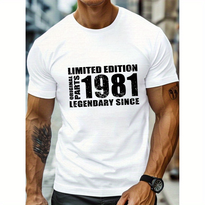 

1981 Limited Edition Print Tee Shirt, Tees For Men, Casual Short Sleeve T-shirt For Summer