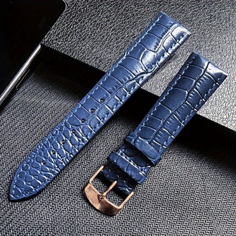 premium lizard pattern faux leather watch strap fit men - Temu display picture 1