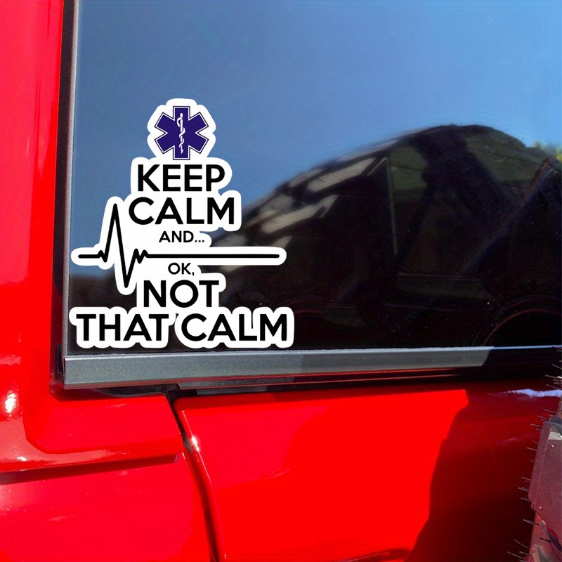 

Keep Calm Paramedic Vinyl Decal Stickers - Matte Finish, Irregular Shape, Single Use, Self-adhesive, Plastic Surface Compatible, For Helmets, Bumpers, And More - Front Mounting Paramedic Humor Decals