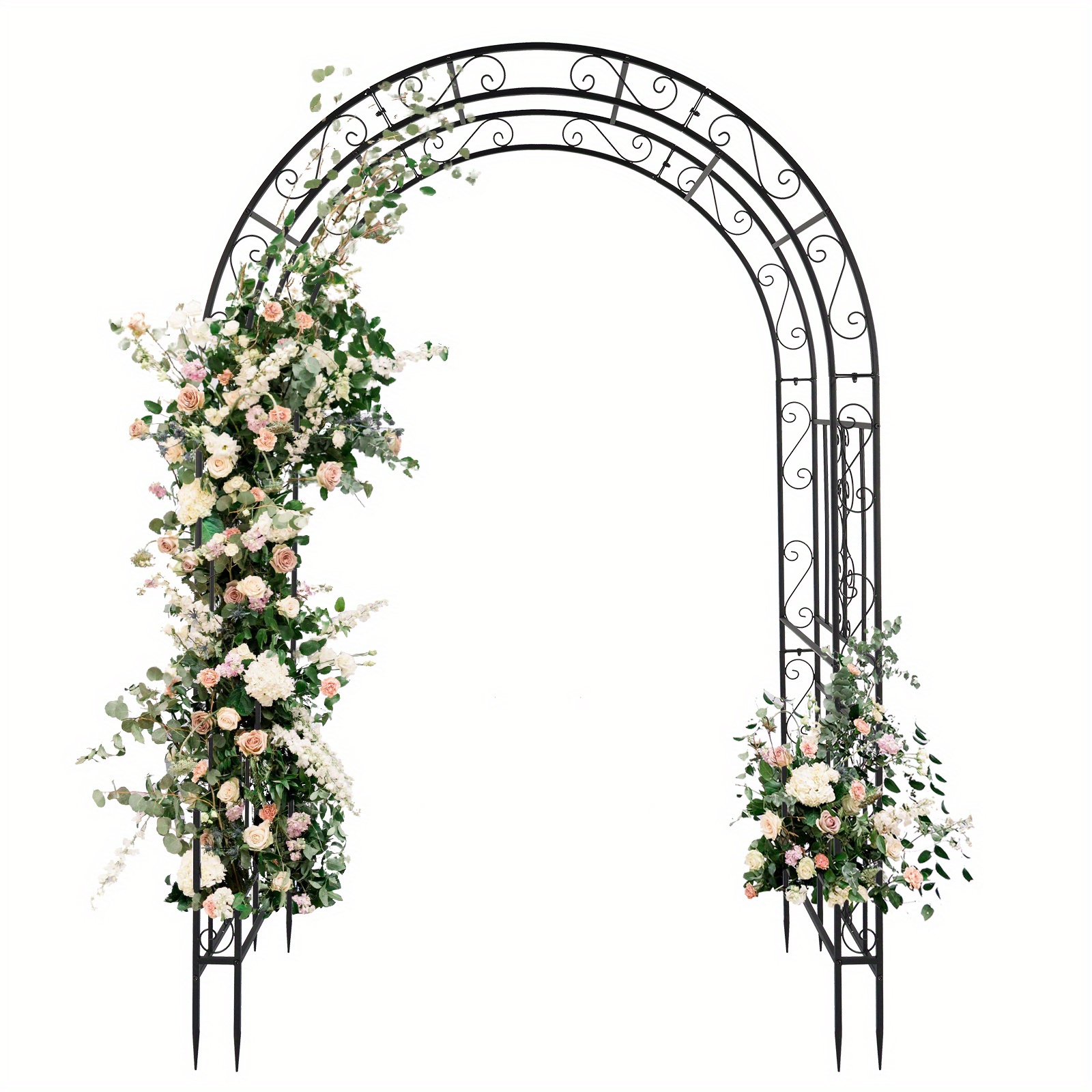 

Black Double Iron Wrought Iron Arch 134*59*213cm Arc Top North America