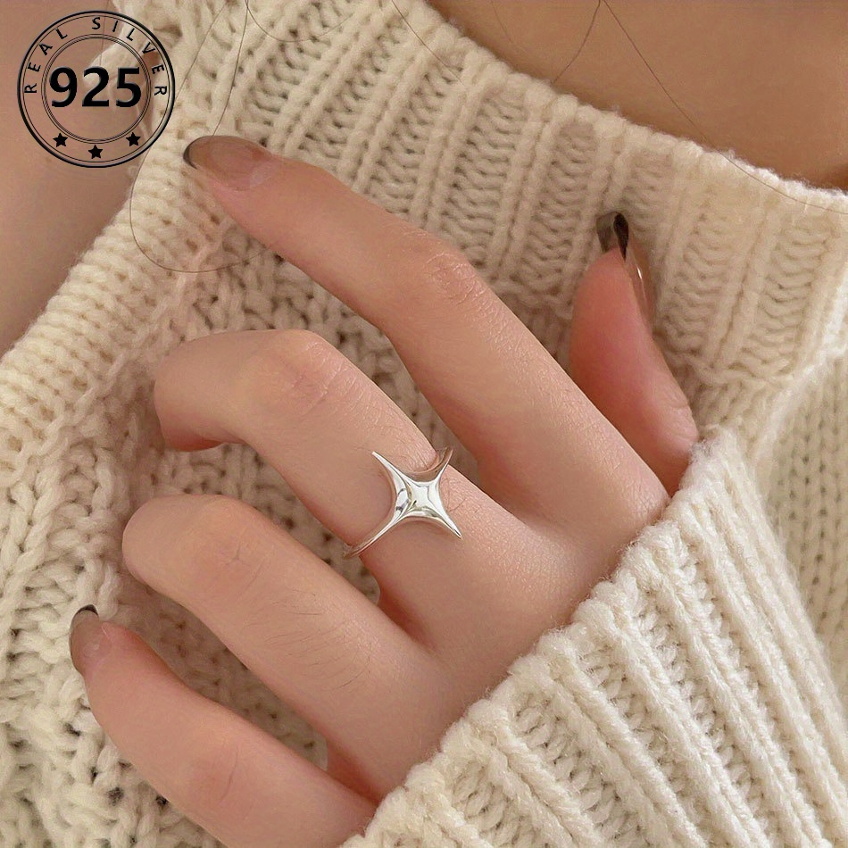 

Korean Style Jewelry 925 Sterling Silver Ring Personalized Ins Simple Ring Jewelry 3.2g/0.11oz