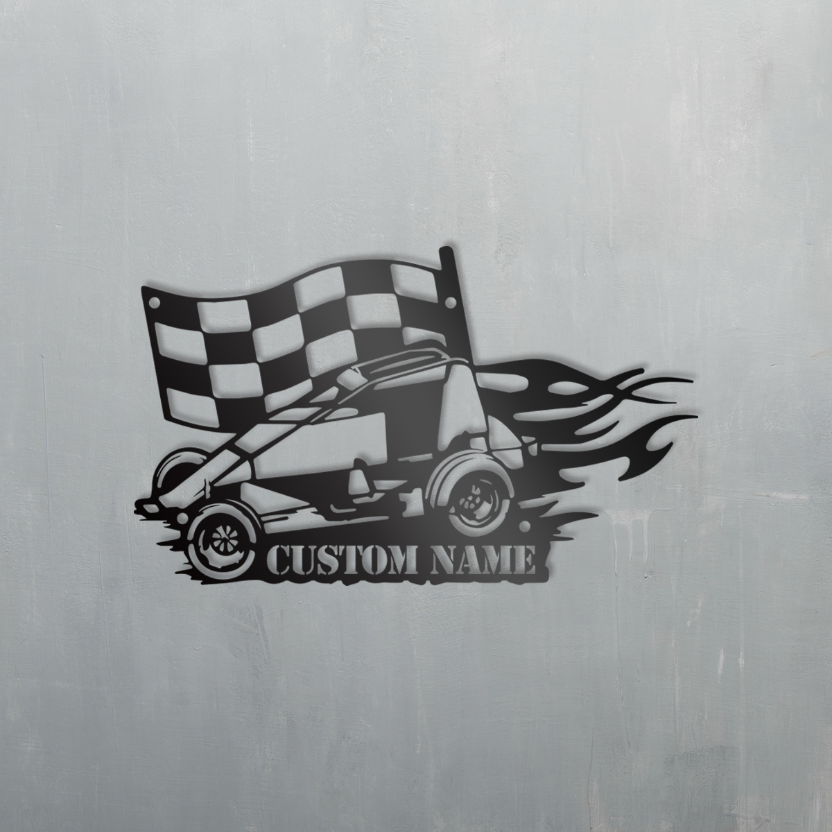 

(custom) 1pc Custom Racing Flag Metal Wall Art Personalized Racer Name Sign Home Decor Car Racing Decoration Man Cave Christmas