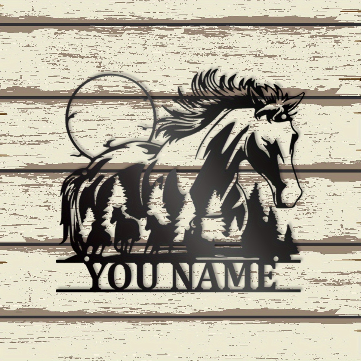 

Custom Horse Ranch Metal Sign - Personalized Farmhouse Name Wall Art, Outdoor Monogram Decor For Horse Lovers