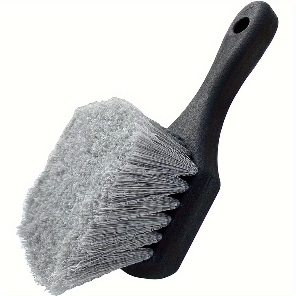 TEMU 1pc Car Wheel Soft Bristles, Plastic Handle, Scratch-free Tire Cleaning Tool For Vehicle