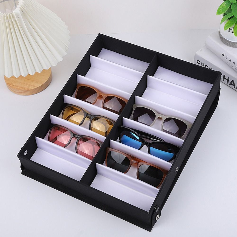 1pc 12 slots glasses tray glasses display case organizer box eyewear holder glass stand sun glasses organizer details 9