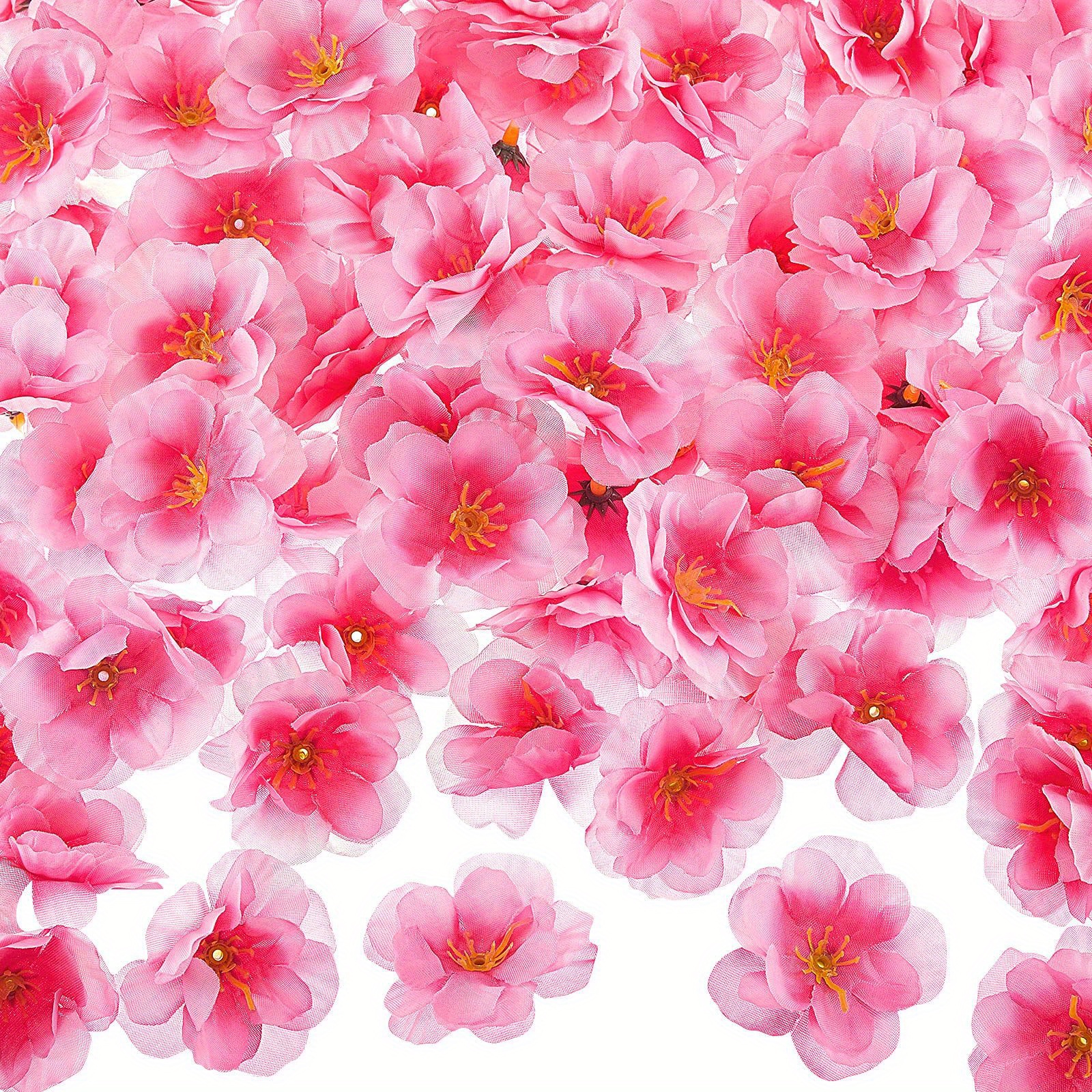 

300 Pcs Cherry Flower Heads - Reusable Artificial For Home Decor, Diy Projects, And