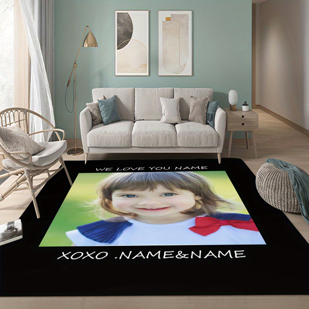 

Custom Non-slip Door Mat - Personalized Bathroom & Living Room Rug, Stain-resistant Polyester, Machine Washable