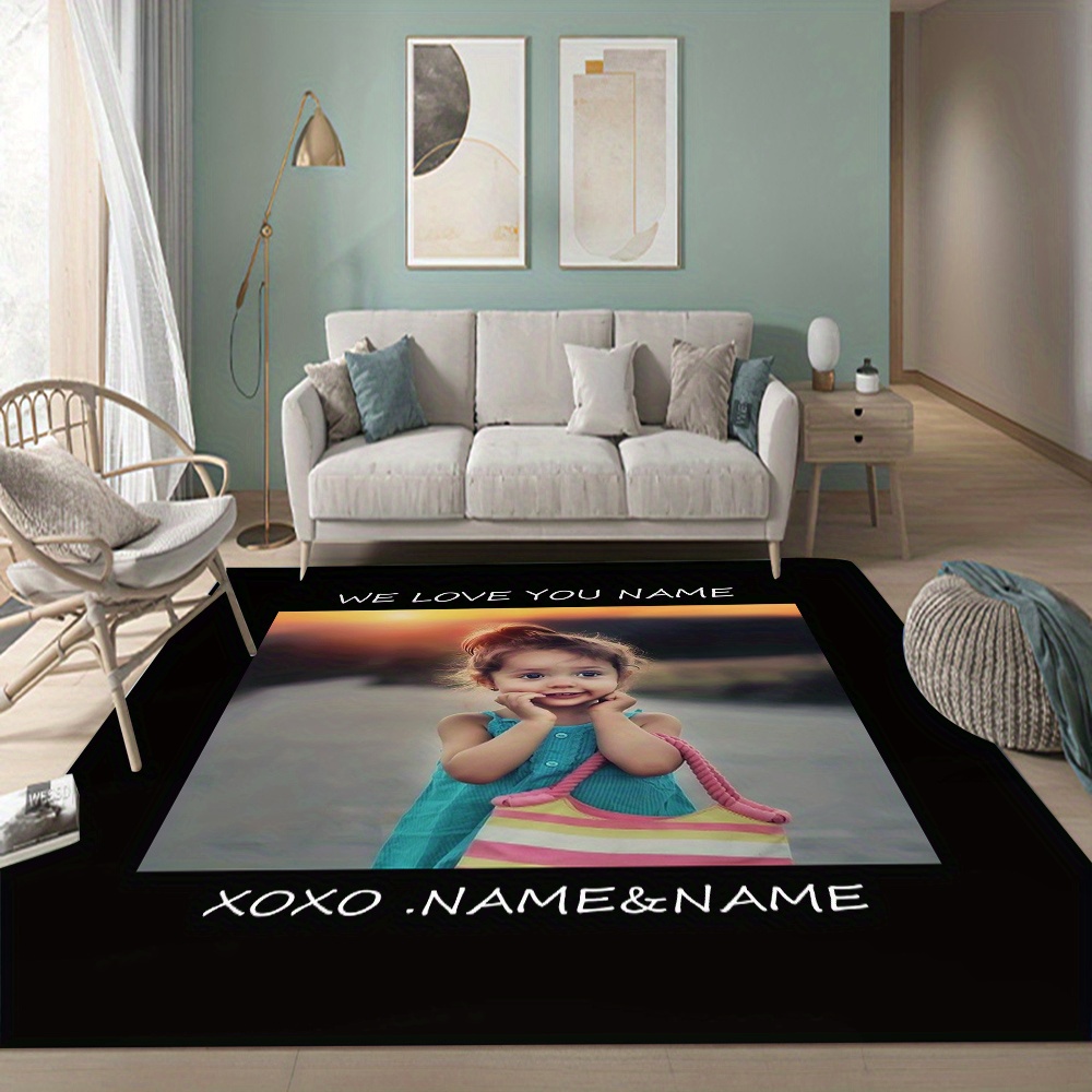 

Personalized Photo Rug: Custom Bathroom Mat - Machine Made, Washable, Non-slip, Polyester, 1cm Thick, Rectangle Shape, Suitable For Home Use