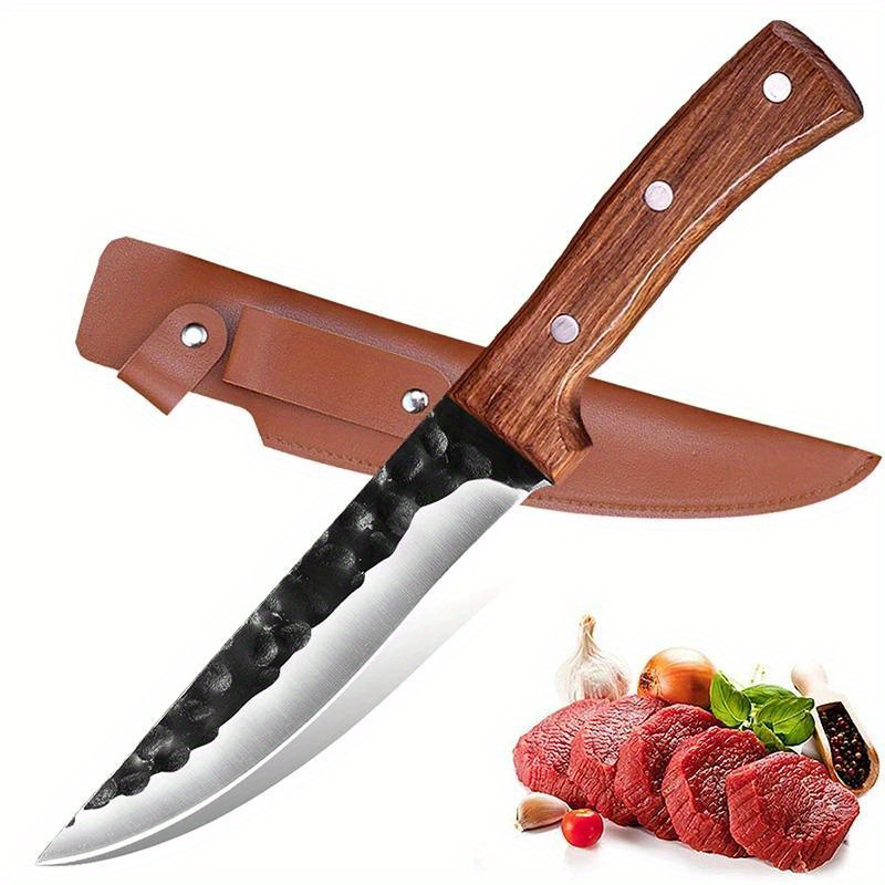 

1pc Boning Knife Professional 6.5" Forged Kitchen Knife Chef Knife Butcher Fish Filleting Meat Cleaver Stainless Steel Cooking Tools Camping Knife Huntingknife For Outdoor