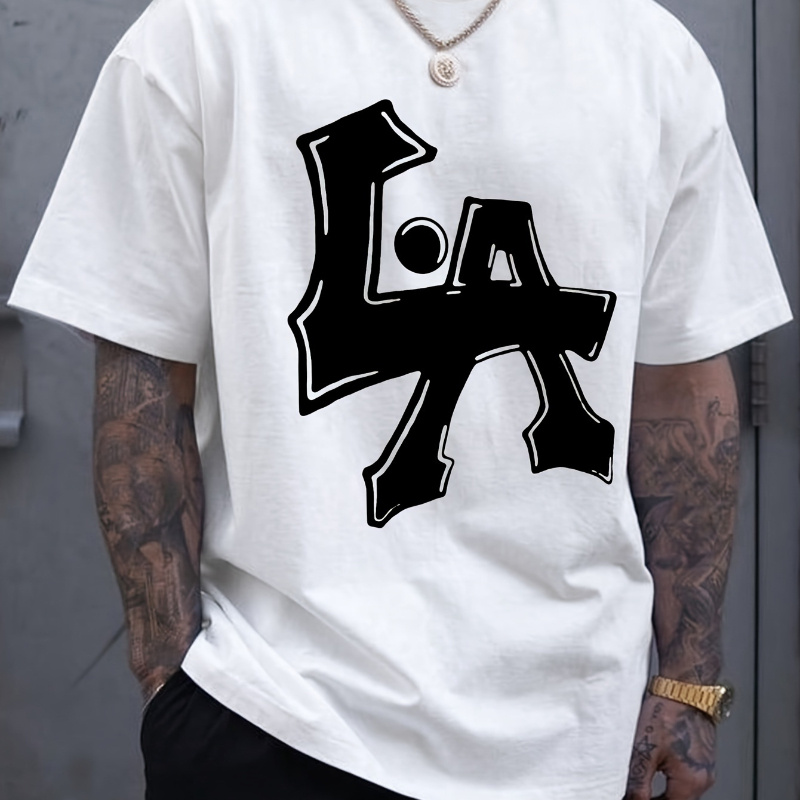

Los Angeles Men's Printed Short-sleeved T-shirt, Comfortable Casual Jacket, Men's Wear