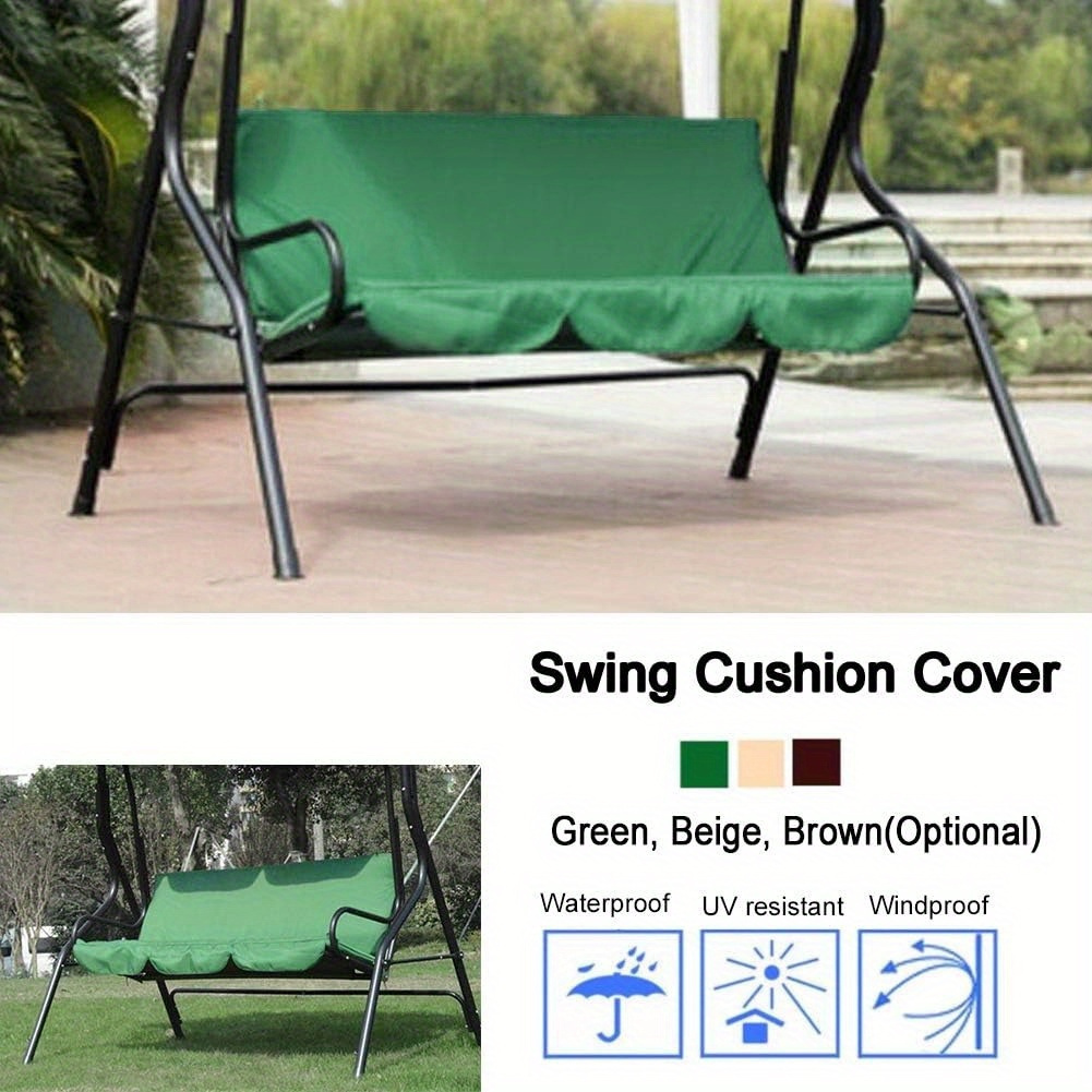 

Outdoor Swing Cushion Cover - Waterproof Fabric Seat Protection For 3-seat Hammock, Uv & Wind Resistant Patio Swing Chair Canopy Cover (green)
