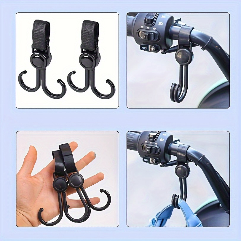 

5pcs Versatile Stroller Hooks - Durable Abs, Ideal For Motorcycles, Bicycles & Wheelchairs, Holds Up To 176oz