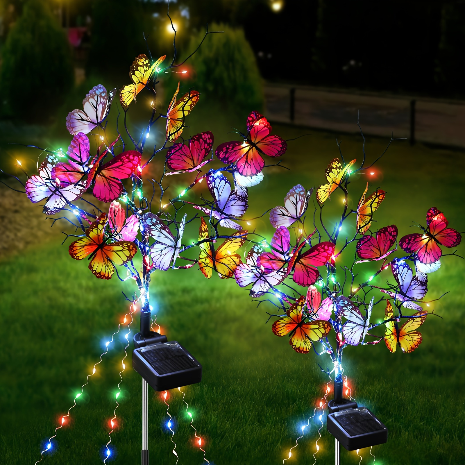 

Diy Styleable, Solar Butterfly Light, With 4 Lights With Butterfly Color Light, Garden Decorative Light, Lawn Light