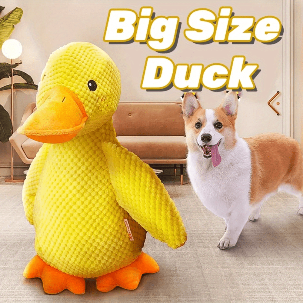 

1pc Duck Design Pet Grinding Teeth Squeaky Plush Toy, Chewing Toy For Dog Interactive Supply
