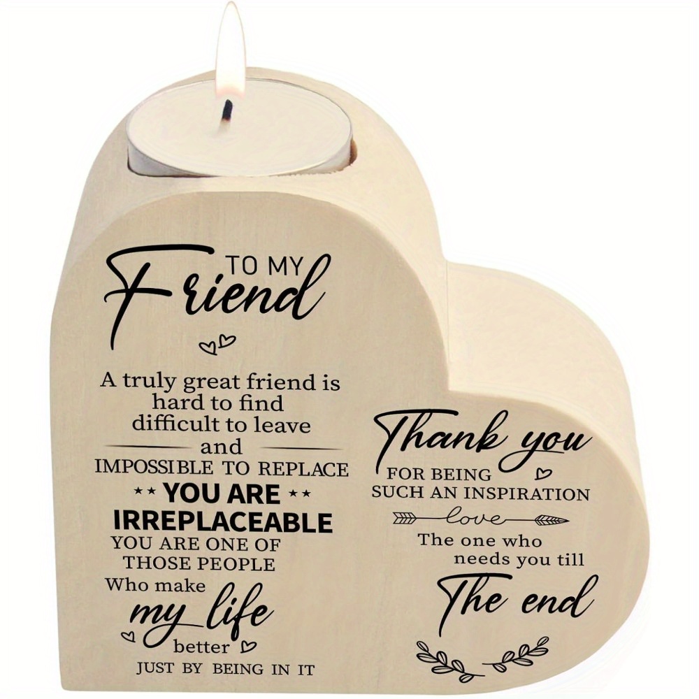 

Wooden Heart-shaped Friendship Plaque With Inspirational Quotes - Uncharged, Thoughtful Gift For Best Friend, Keepsake For Women