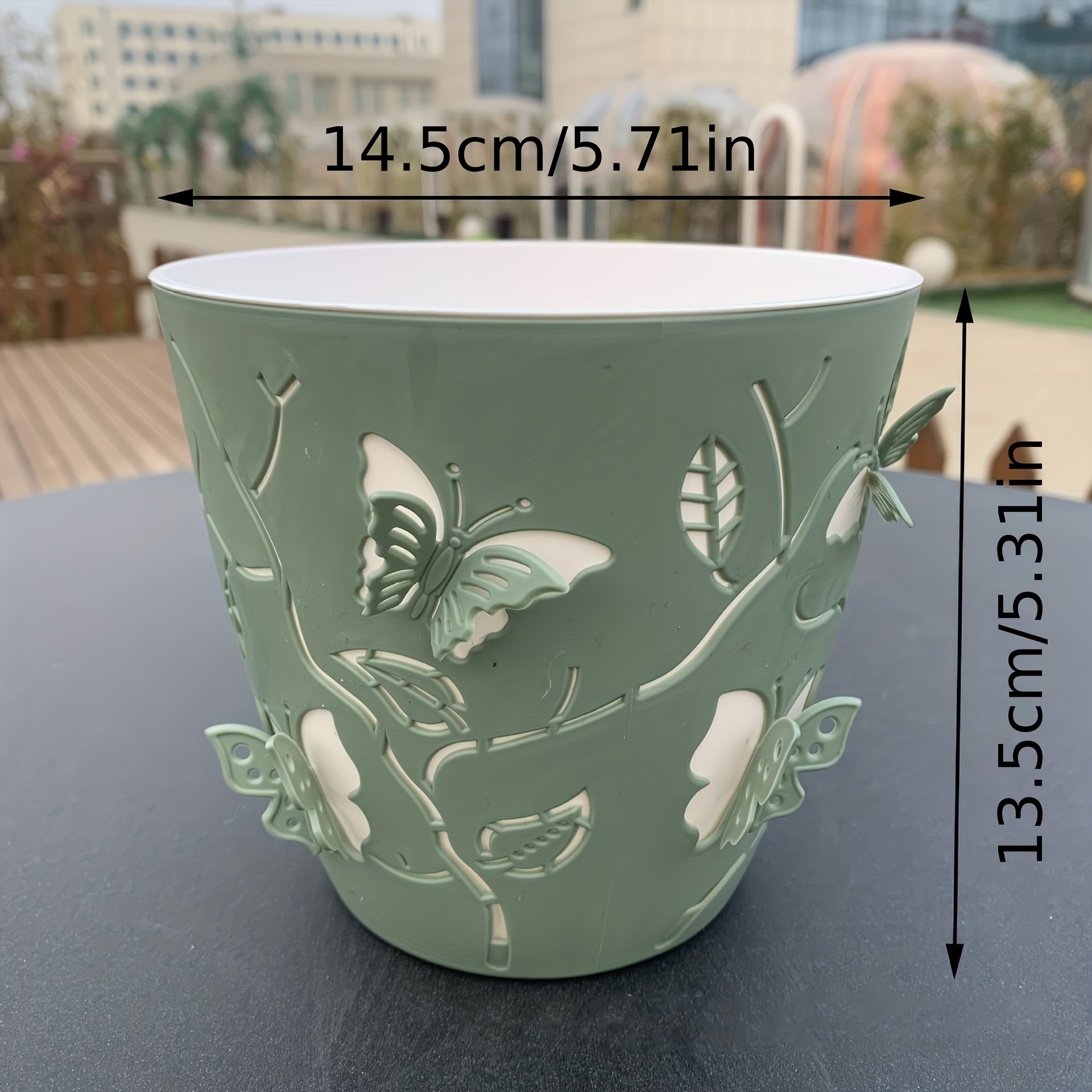 

1pc Unique Design Flowerpots, Plastic Plant Pots With Drainage Holes, Planters For Indoor And Outdoor, Planter Pots For All House Plants