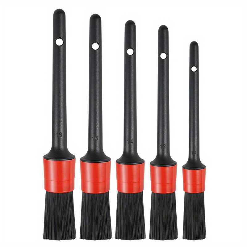 

5-pack Car Cleaning Brush Set With Pp Imitation Bristles - Perfect For Engine, Air Conditioning Vents, Household Corners, And Keyboard Cleaning.