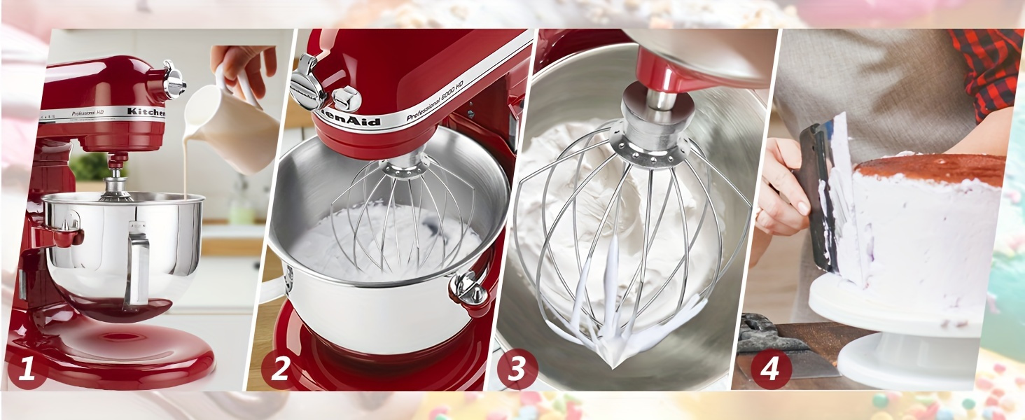 1pc vertical mixer accessory 5 quart lifting and 6 quart   egg beater with whisk mesh for cream   stainless steel metal compatible with kv25g0x kv25g8x kv25h0x rkg25hox kv25m kp2671x kp26m1x kp26m8x kp26m9x p26m9pcs details 5