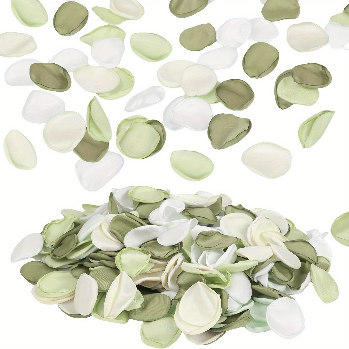 

Silk Rose Petals For Wedding And Engagement Decorations, Artificial Green Petals For Aisle, Table, And Party Decor - 150/300/450 Pack