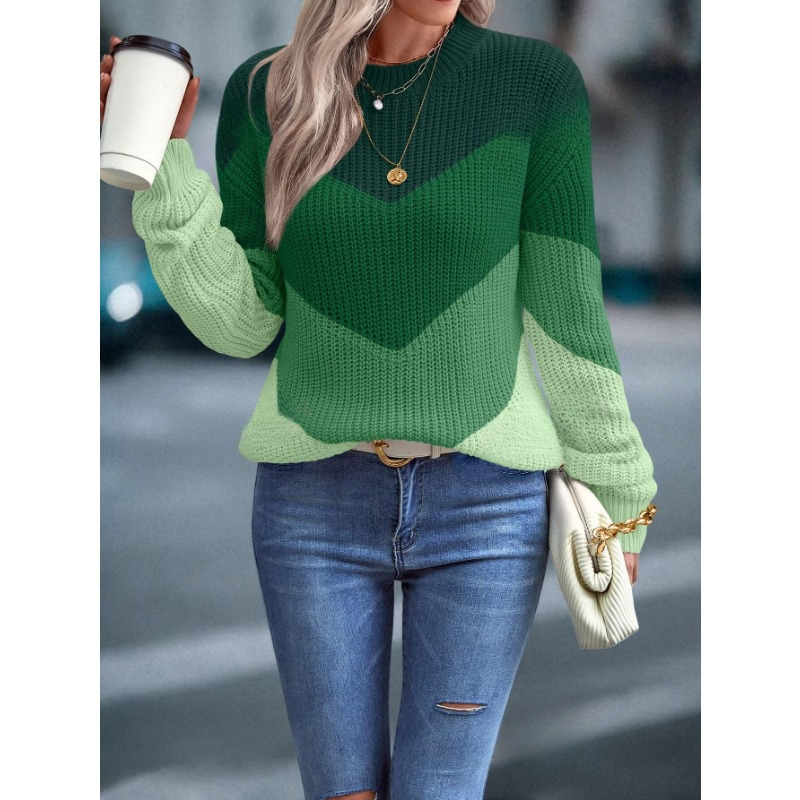 

Crew Neck Sweater, Elegant Long Sleeve Sweater For Fall & Winter, Women's Clothing