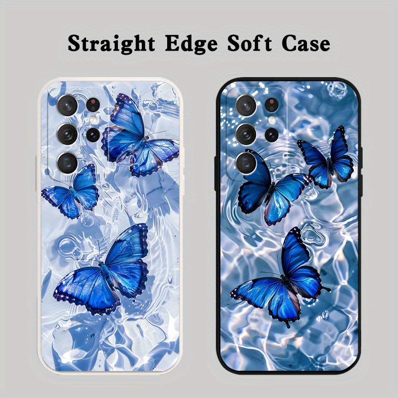 

Blue Butterfly Pattern Tpu Phone Case, For Samsung Galaxy S20/s20fe/s20+/s20ultra/s21/s21fe/s21+/s21ultra/s22/s22+/s22ultra/s23/s23fe/s23+/s23ultra/s24/s24+/s24ultra 5g