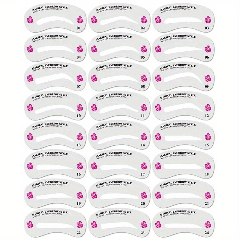 

12 Pcs Easy-to-use Eyebrow Template, 24 Styles Eyebrow Shaping Stencils - Grooming Kit For Women - Great For Beauty Modeling And Makeup Application