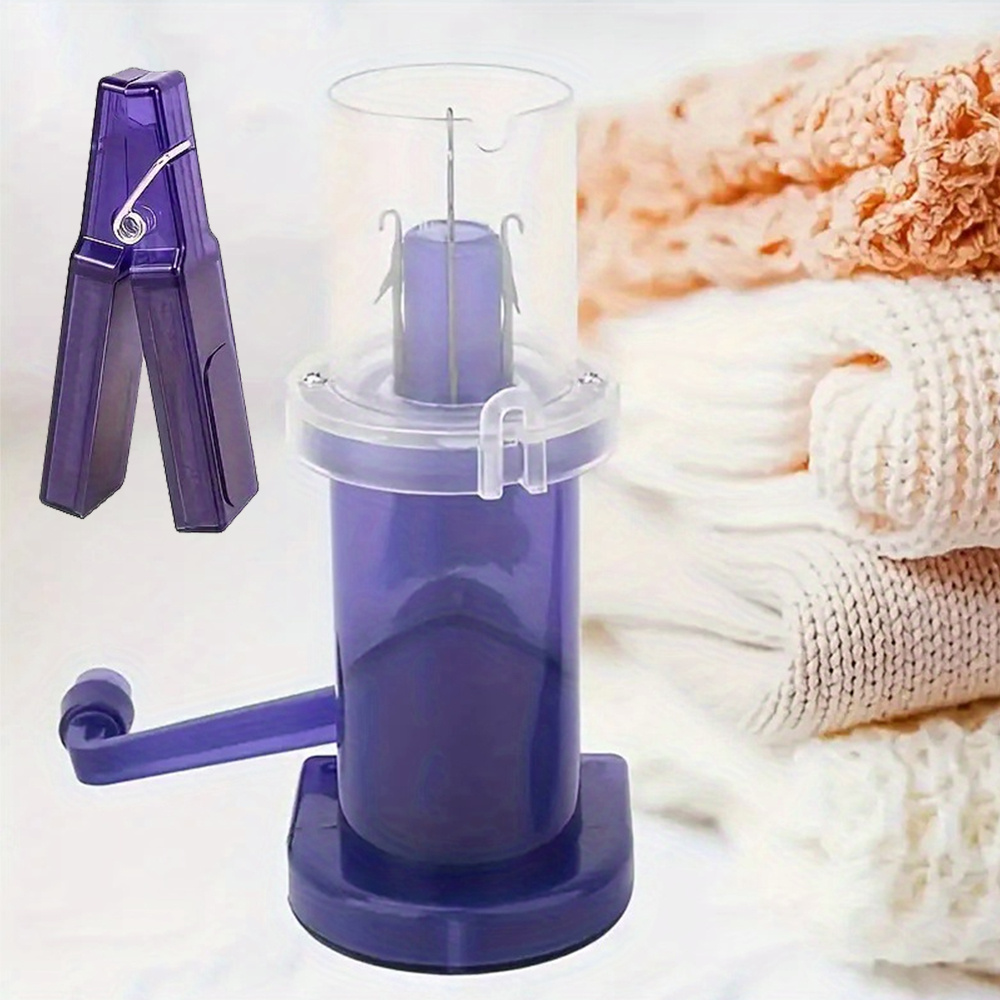 

Portable Hand Knitting Machine Set With Embellishment Loom And Crank - Ideal For Diy Sweaters & Scarves, No Batteries Required, Purple