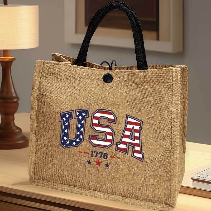 

Independence Day 4th Of July Usa Flag Print Tote Bag, Large Capacity Shoulder Bag, Handbag For Women, Ideal For Commute, School, And Shopping