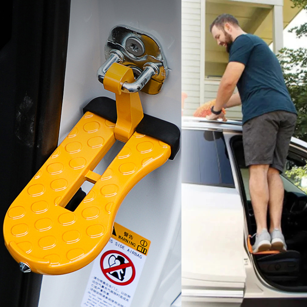 

Car Door Step With Safety Hammer - Durable Aluminum Alloy, Multi-functional Roof Rack Hook