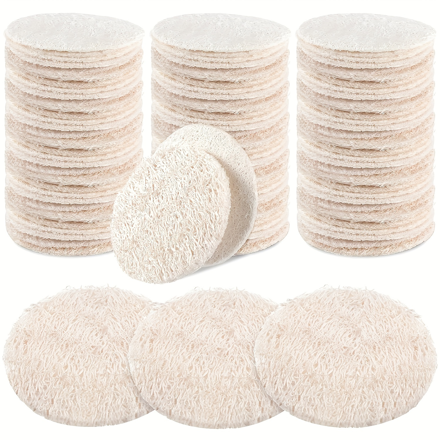 

10pcs Natural Loofah Exfoliating Sponges - Fragrance-free Facial & Body Scrubbers For Types - Shower, Bath, And Spa Use - Pads For Men And Women