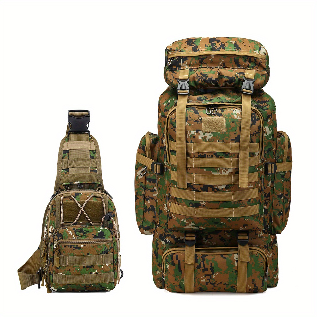 

2 Large-capacity Camouflage Backpack Hiking Bag Outdoor Backpack