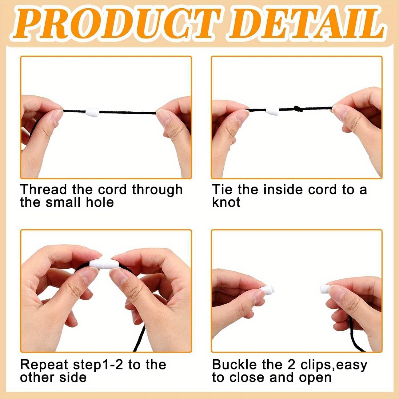 100pcs Black Plastic Breakaway Clasp Connectors Safety Clasps with  Secure Locking Design for Necklaces, Bracelets, Keychains Cables