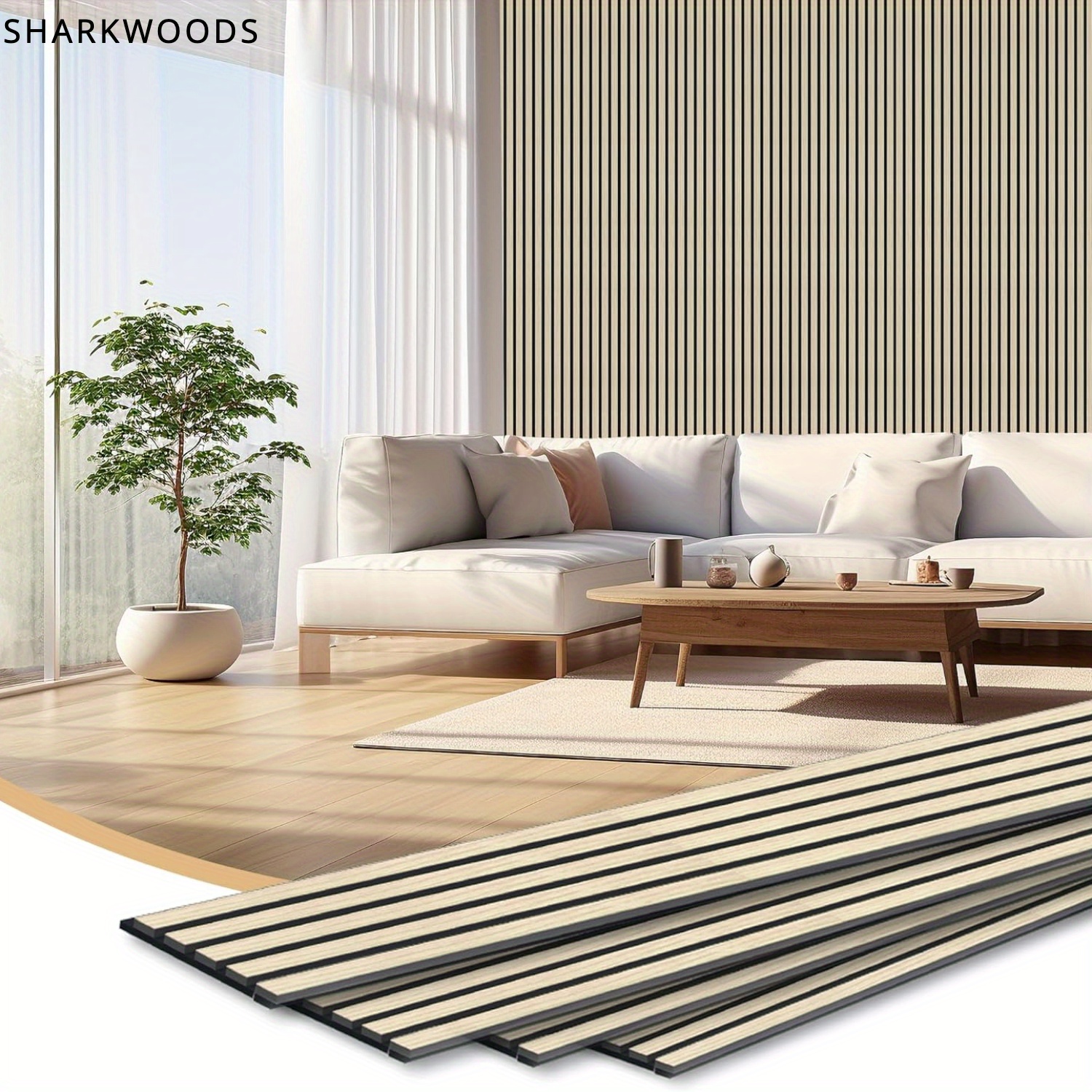 

Sharkwoods 4- 92.52" X7.87" 3d Wood , Wood Panels For , For Decor, Tv ,