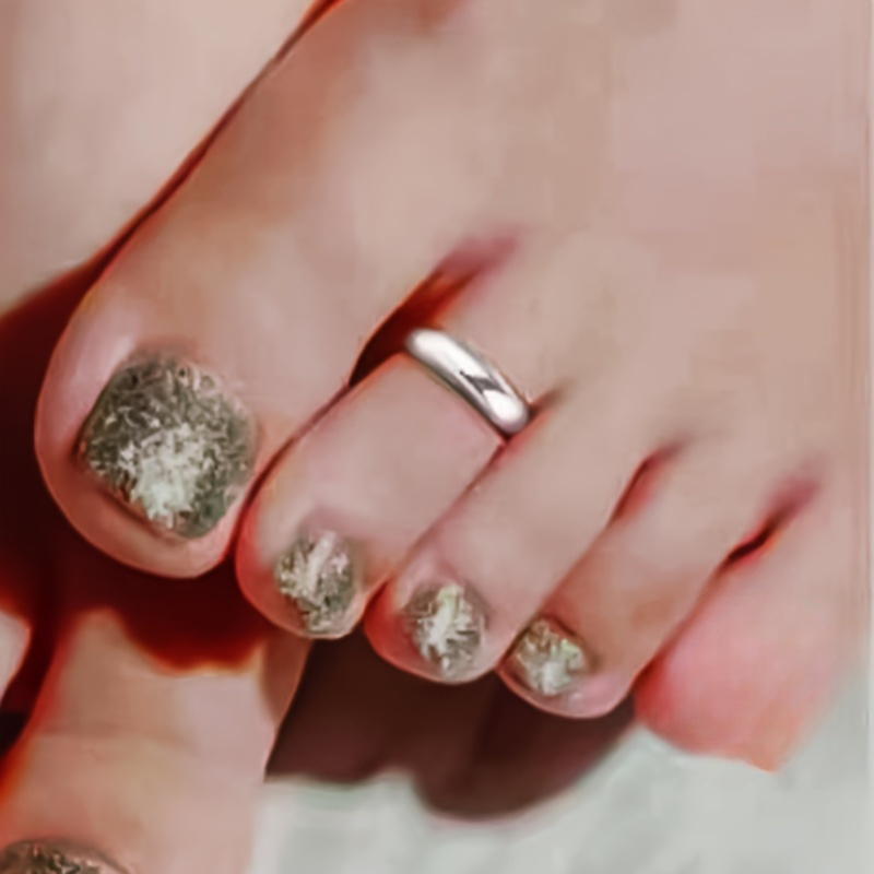 TEMU S925 Sterling Silvery Glossy Toe Ring Minimalist Ethnic Style Foot Ring Jewelry For Men And Women, Suitable For Wedding And Other